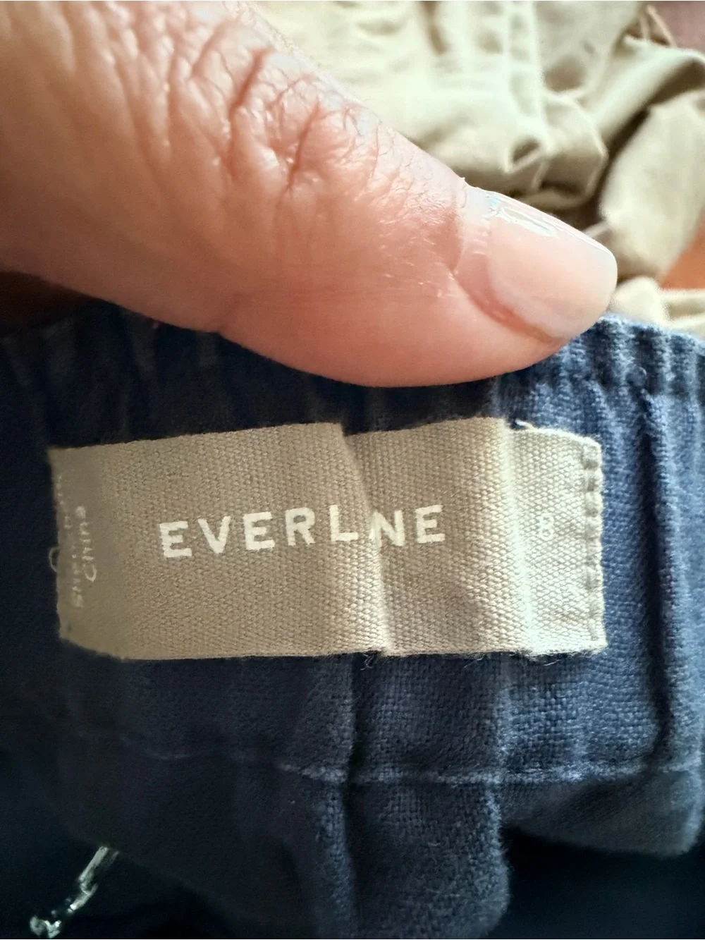 Everlane Navy Blue Linen Strappy Jumpsuit